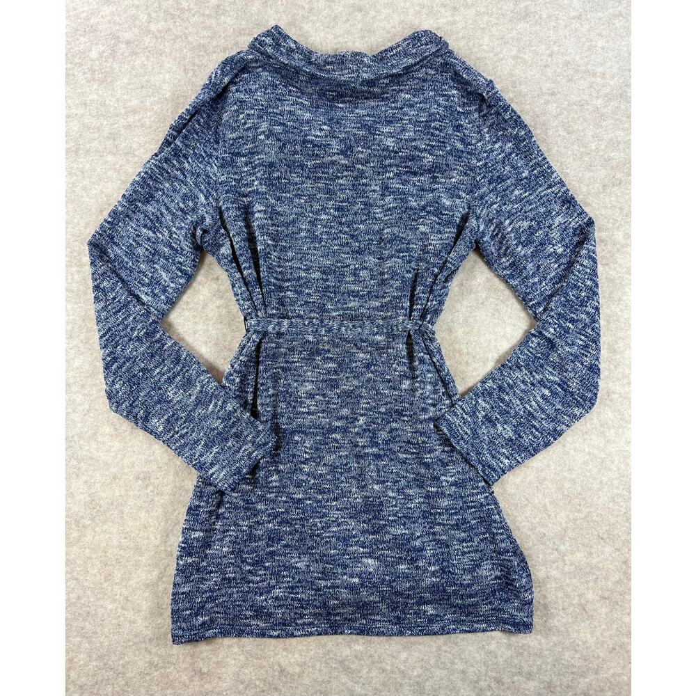 Oh Baby by Motherhood Maternity Space Dye Blue Lightweight Sweater Tie Waist L - Picture 2 of 7